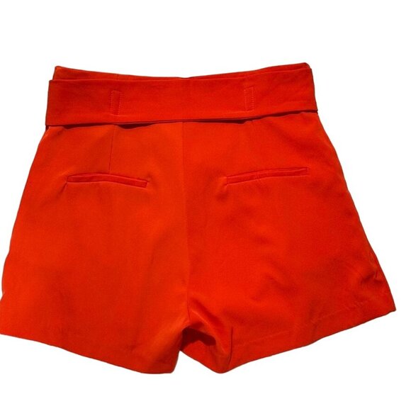 ROLYPOLY Women's High-Waisted Red Shorts Belted Stretch Cotton Blend Zips Size M - Picture 6 of 10
